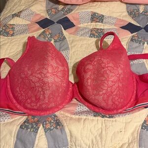 Cacique Vibrant Pink Lace Bra 42DD NWOT.